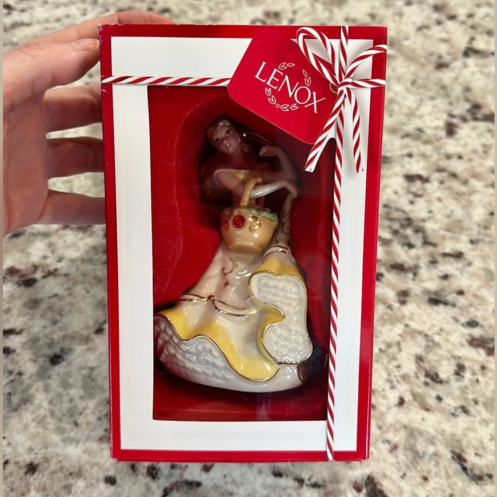 Lenox DISNEY Princess Belle Christmas ornament New in Box